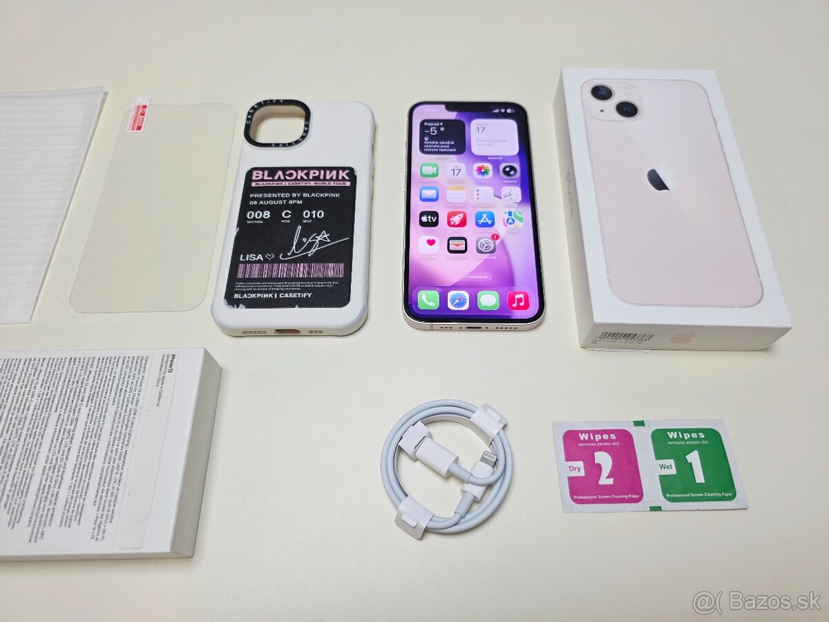 APPLE IPHONE 13 PINK TOP STAV,BATERKA 100% - 9