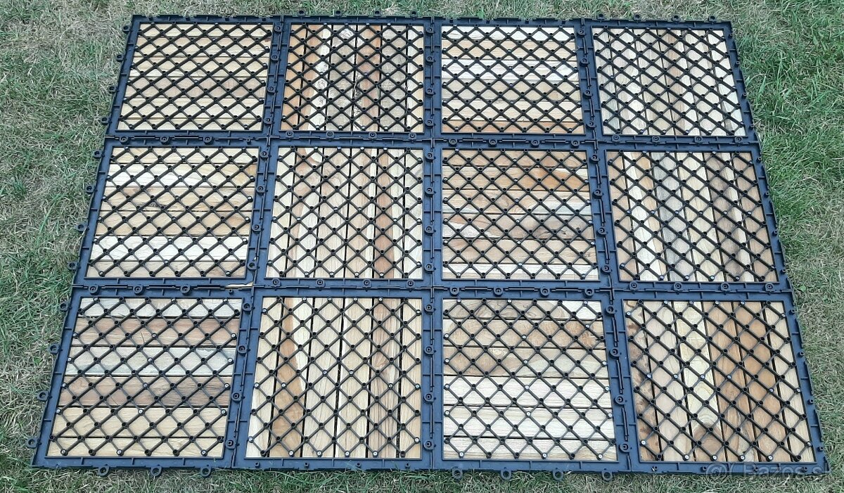 Teakové terasové zahradní dlaždice 30x30x2,5 cm olejované - 9