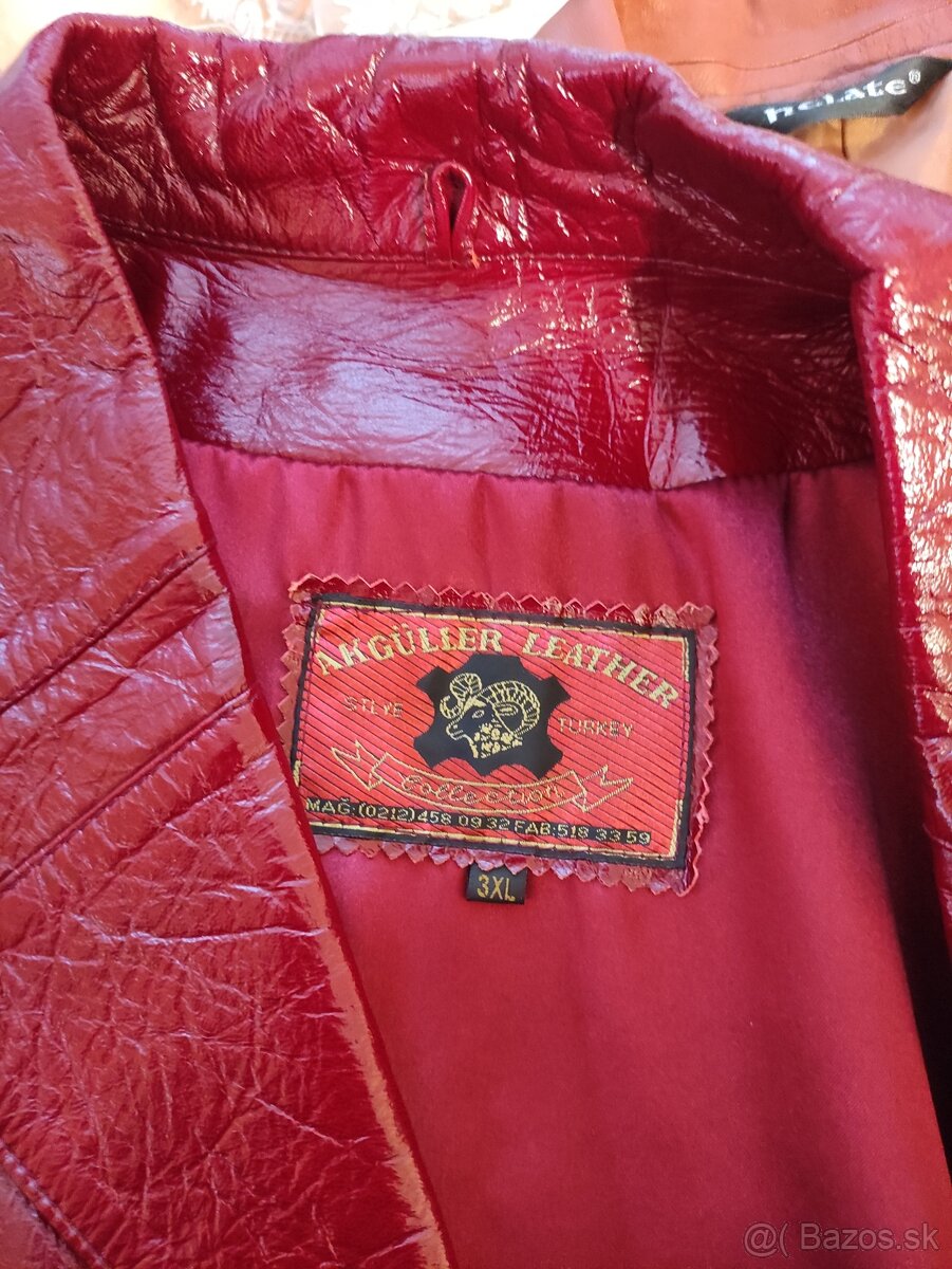 Červená kožená bunda. - 9