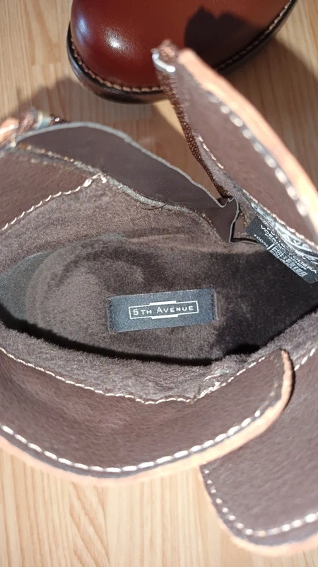 Hnedé nové členkové kožené čižmy 5th Avenue, v.40 - 9