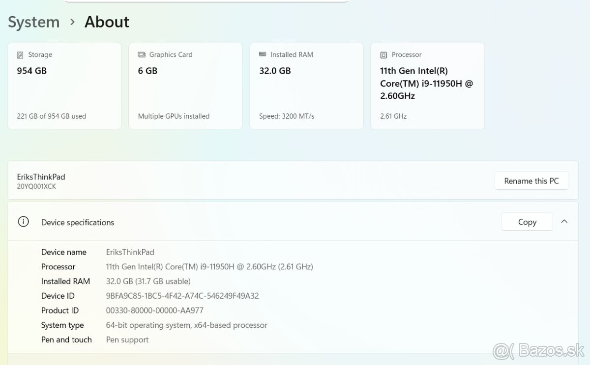Lenovo ThinkPad P15 Gen 2 i9 / 32 GB RAM/ 6GB GPU - 9