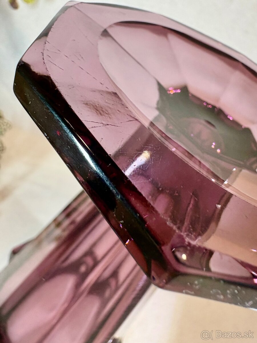 Fialová uranova vaza ART Deco top stav - 9