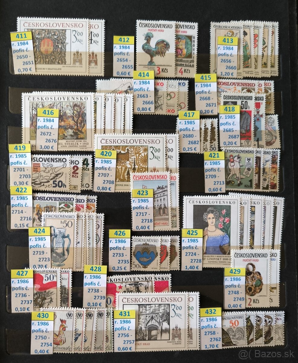 Poštové známky Československo - série čisté / 2 - 9