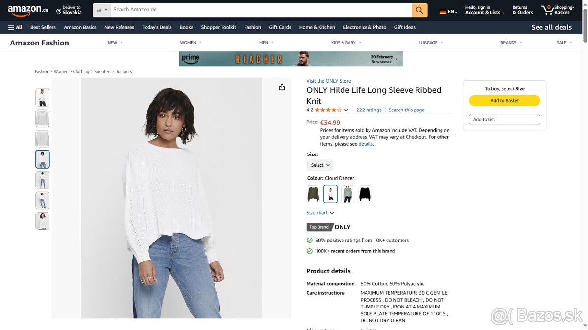 Sveter ONLY oversized strih - biely ===NOVÉ=== - 9