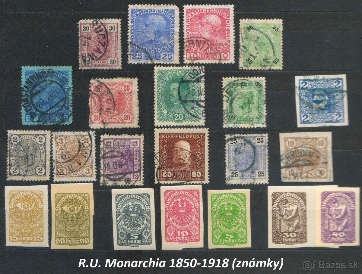Poštové známky, filatelia: RU mon.. a ČSR 1850-1944 - 9