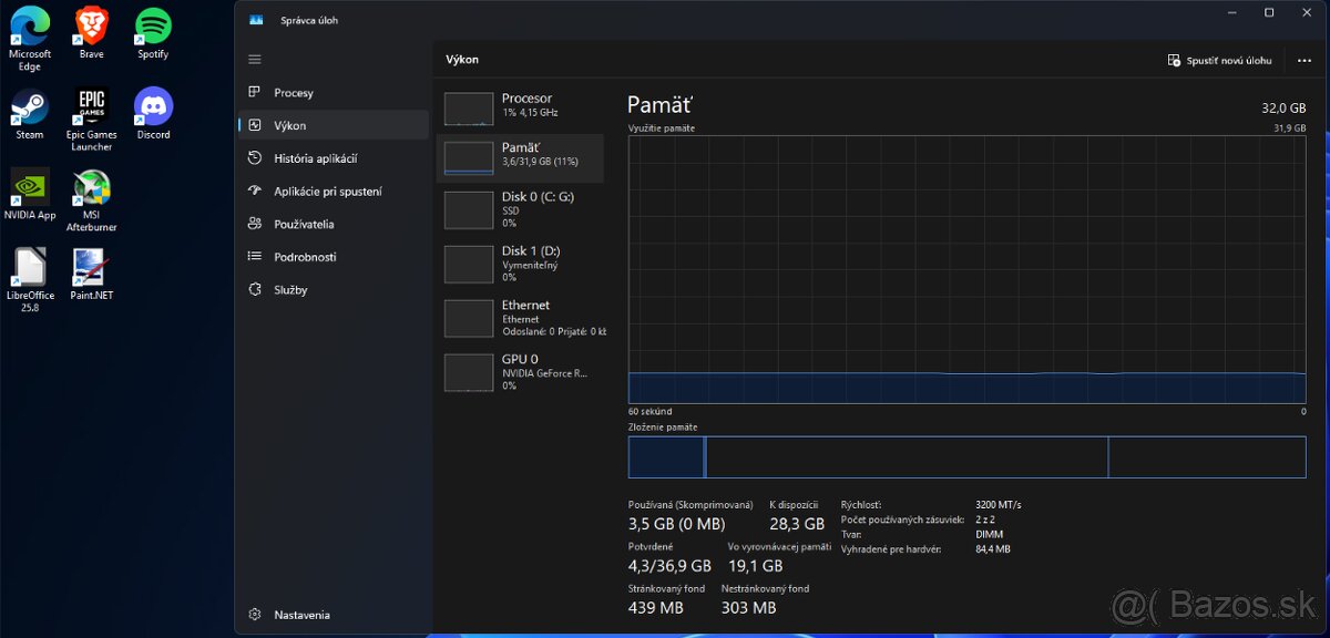 Herný/Pracovný PC AMD Ryzen 7 RTX 3080 32 GB Ram - 9