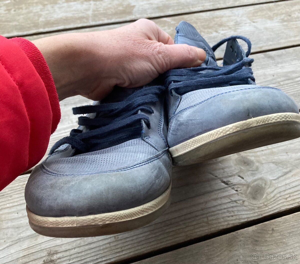 pánske modrosivé mokasíny - 9