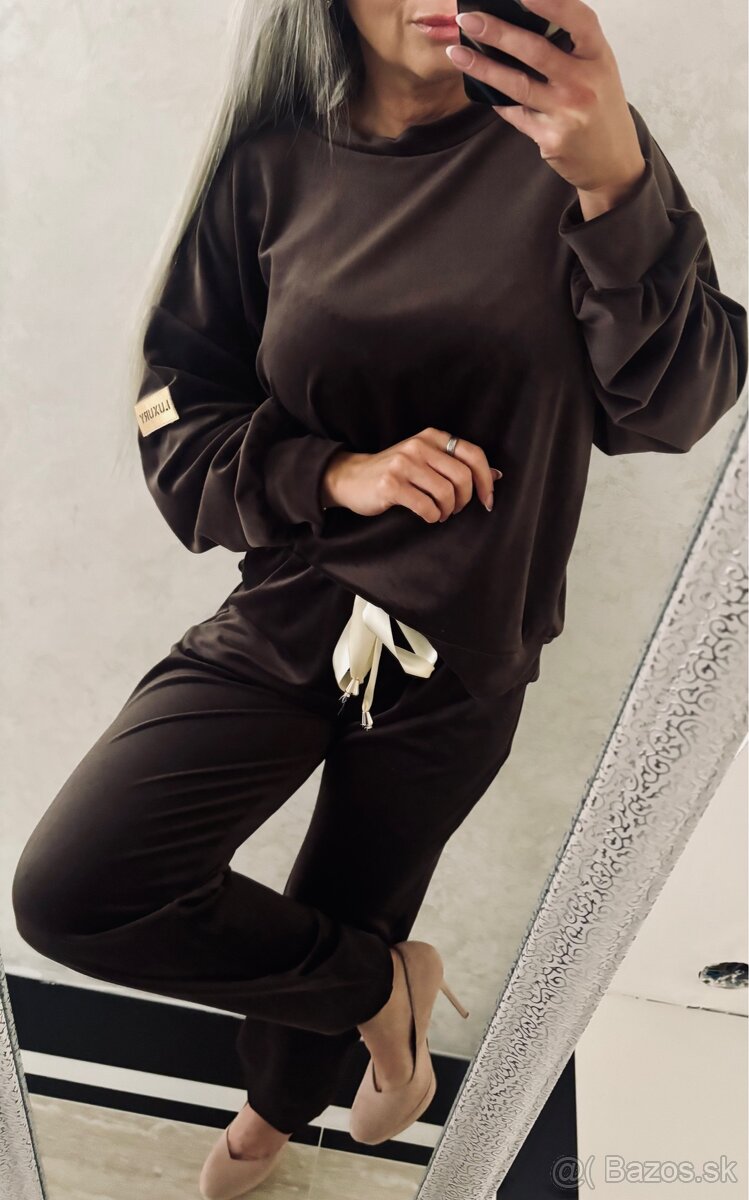 Damska talianska velurova suprava choco - 9