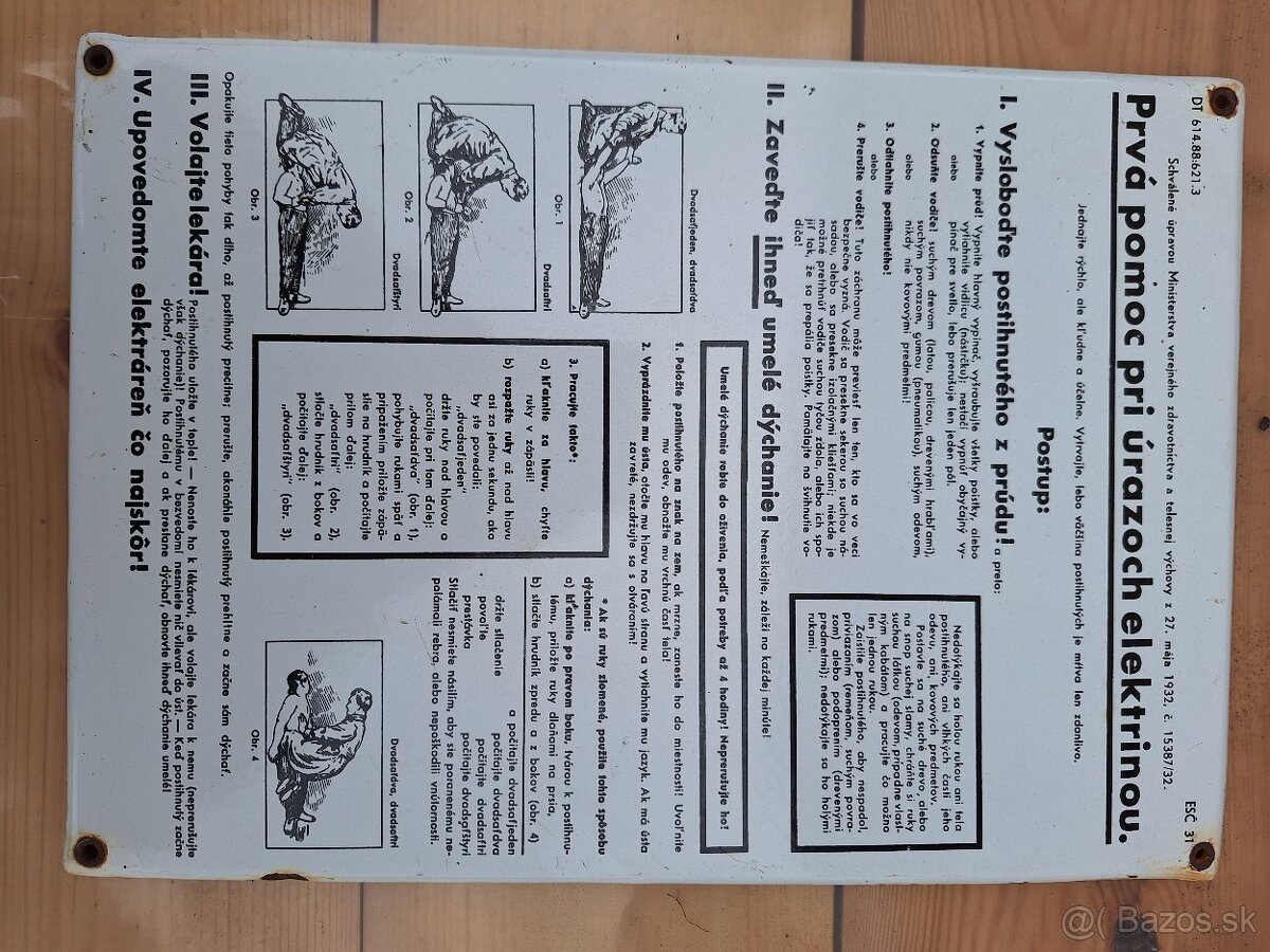 Smaltovaná tabula prvá pomoc - 9