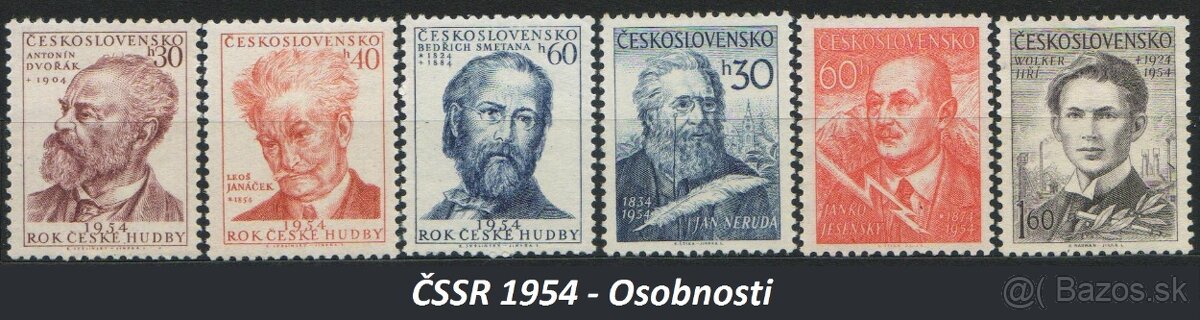 Poštové známky, filatelia: ČSR+ČSSR, slávne série C - 9