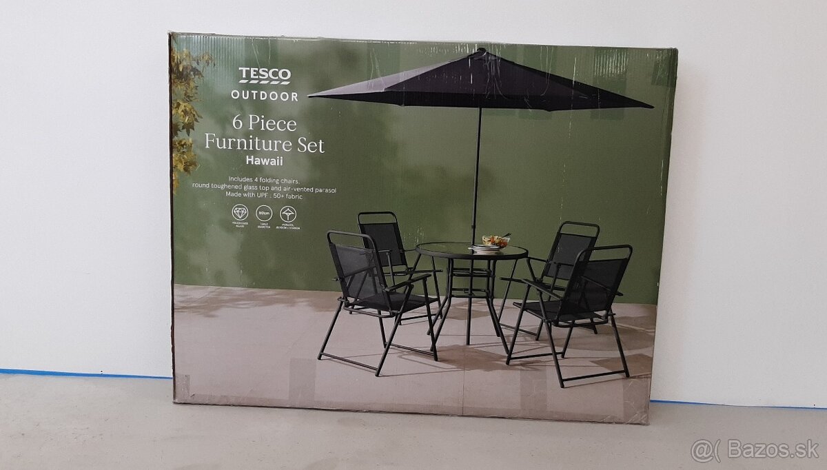 Záhradný slnečník so stoličkami-komplet set - 9