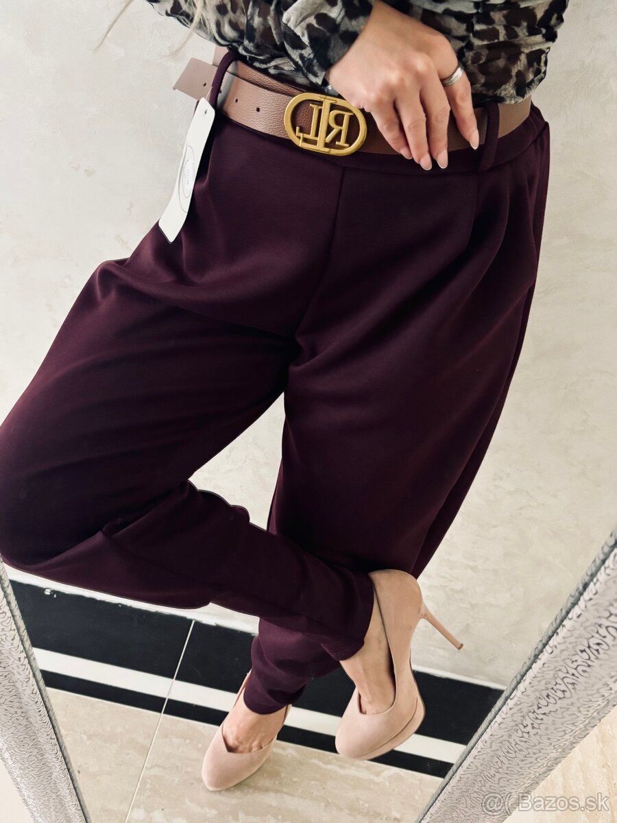 Damske mega nohavky bordo - 9