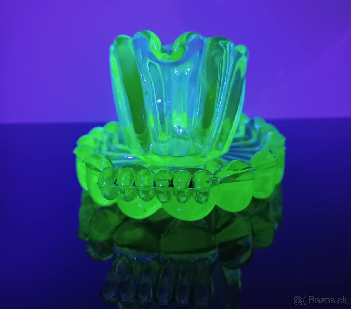 Art Deco uranové sklo mliečnik v top stave - 9