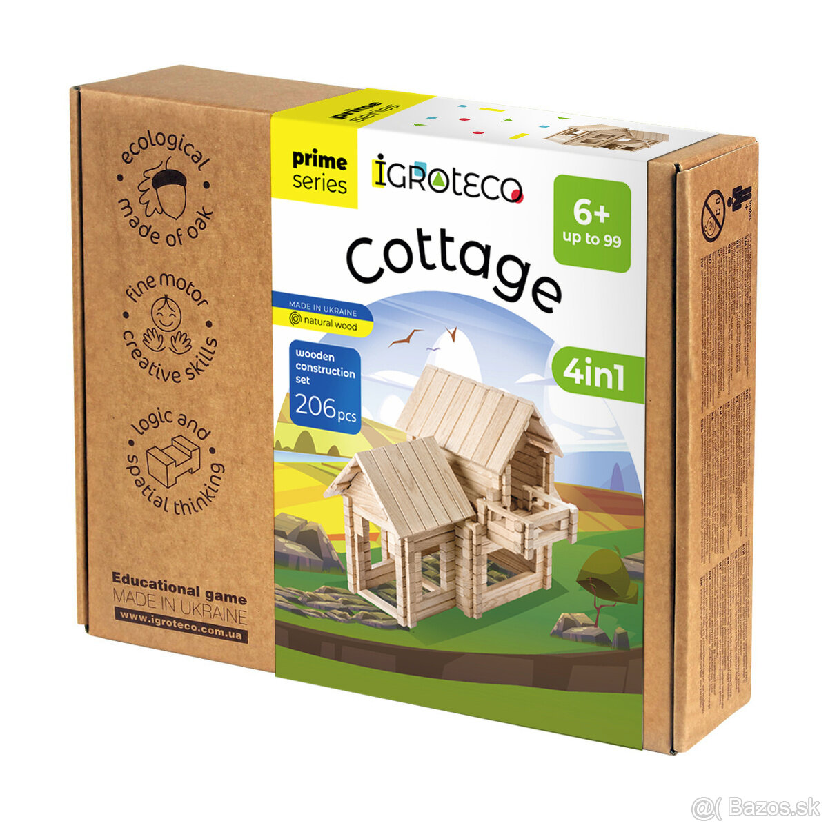 Drevená stavebnica chata – IgroTeco, úplne nová, nerozbalená - 9