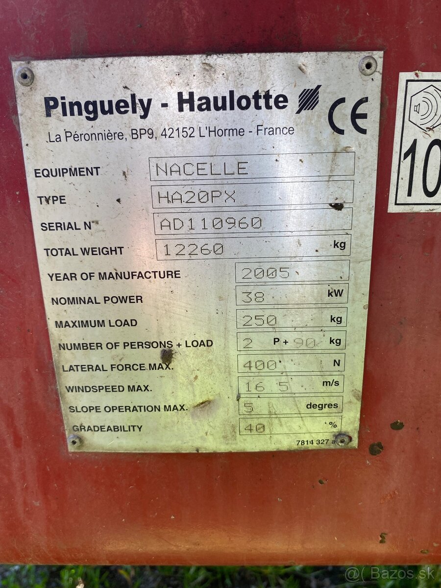 Jazdená kĺbová pracovná plošina Haulotte 20 metrov - 9