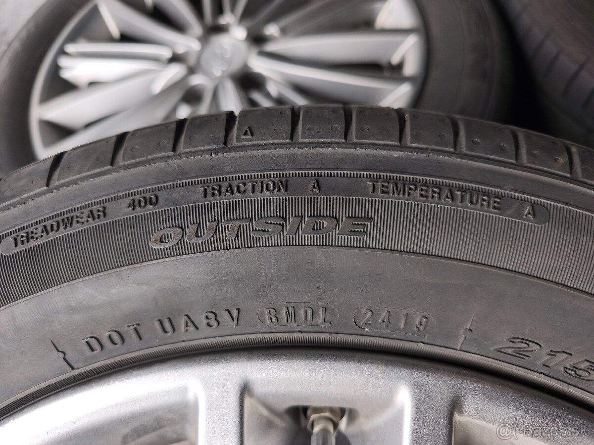 Alu disky 5x114,3 r17 na Hyundai Kona letné pneu 215/55 r17 - 9