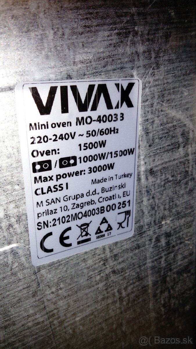 VIVAX Mini Oven MO-4003 B Mini rúra s dvojplatničkou - 9