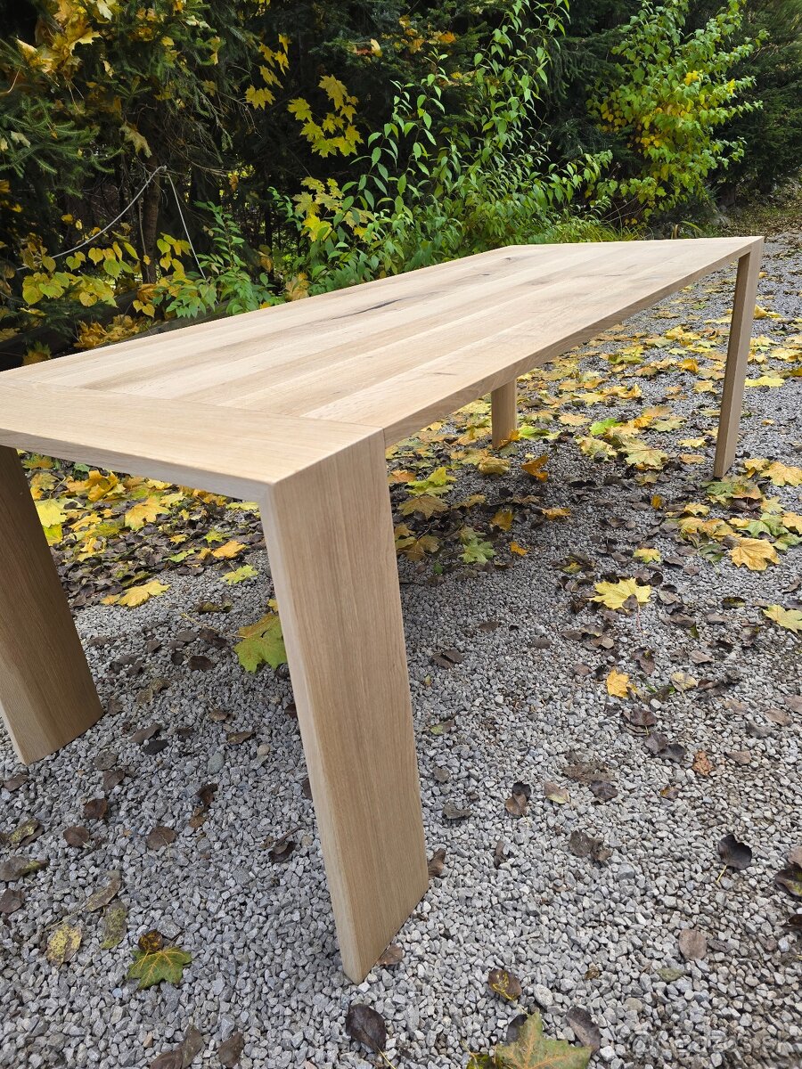 Jedálenský dubovy stôl, masív dub 2200x880,750 - 9