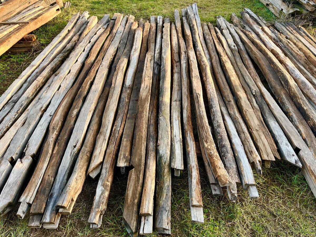 Staré dubové hranoly - ručne kresané - 9