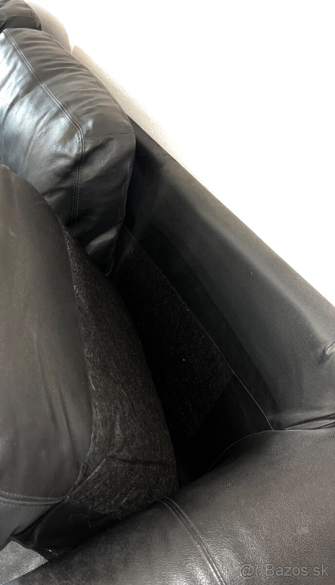 Kvalitná kožená čierna sedacia súprava - 9