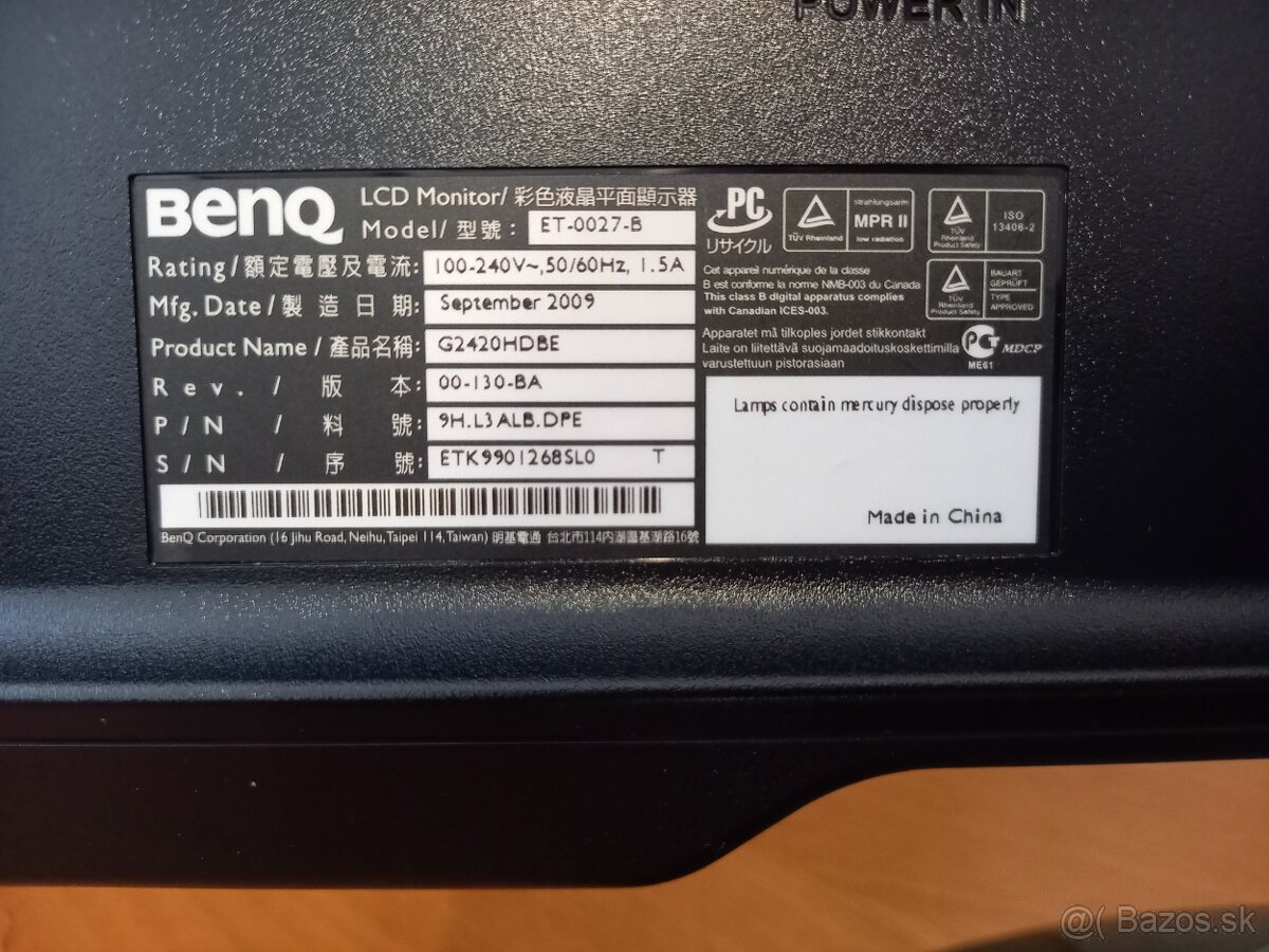 BENQ G2420HDB 24" 62cm FULL HD Top Stav - 9