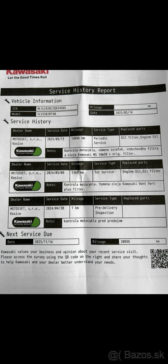 Kawasaki Versys 650 - 2024 - 9964 km - Odpočet DPH - 9