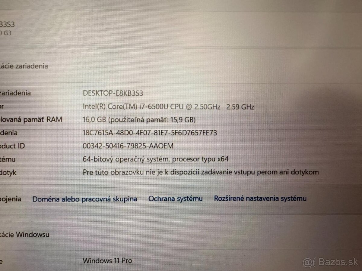 Notebook 12" HP.i7 6500U 2x2,50GHz.16gb ram.256gb SSD - 9