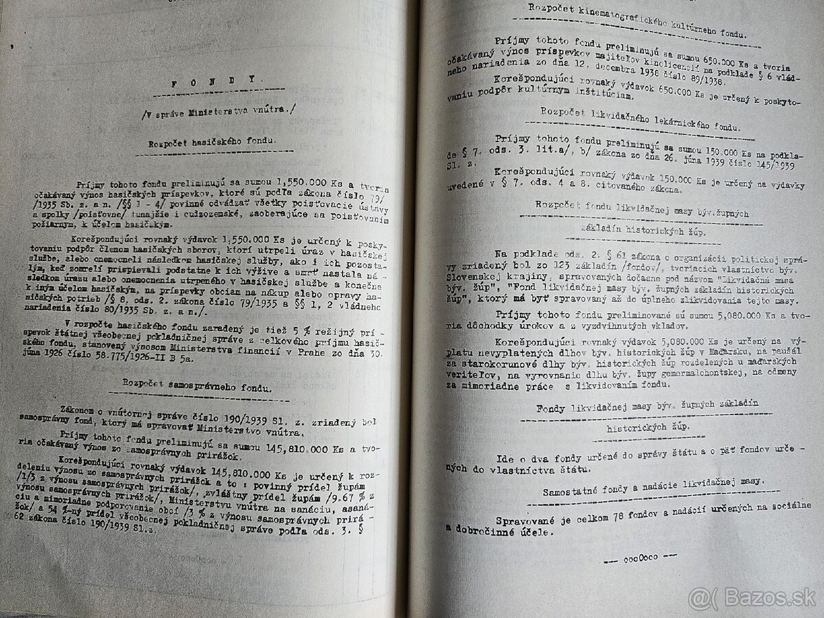 Slovensky štát Štátny rozpočet 1943 - 9