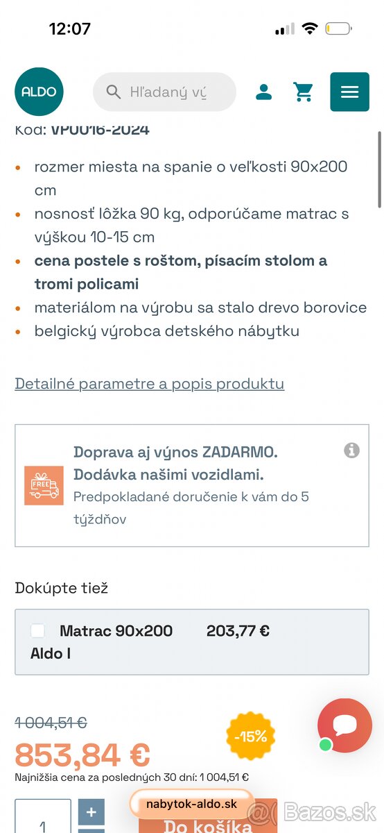 Detská postel so stolom a policami - 9