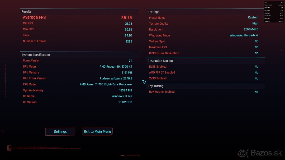 Herný / pracovný počítač, R7 1700/ RX5700XT 8GB/ 16GB Ram - 9