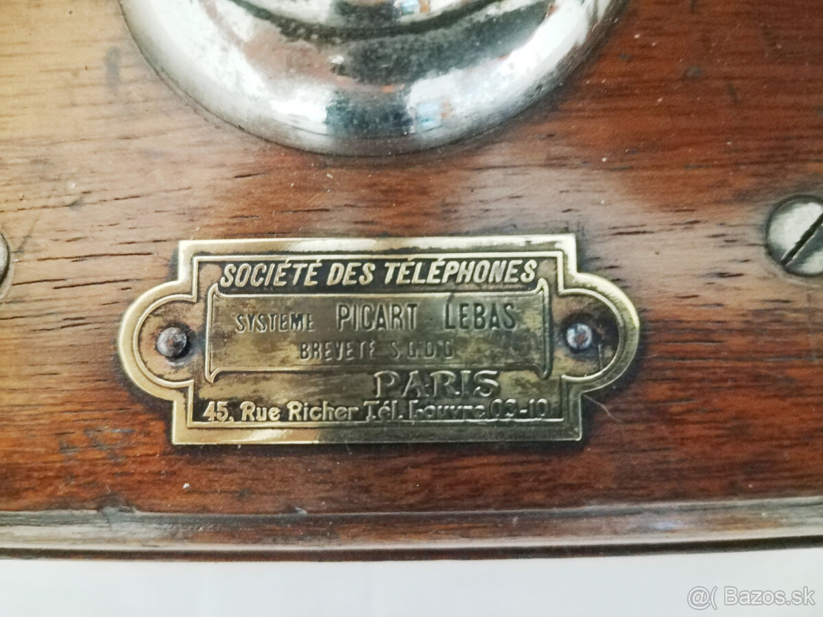 starožitný telefón Picart Lebas - 9