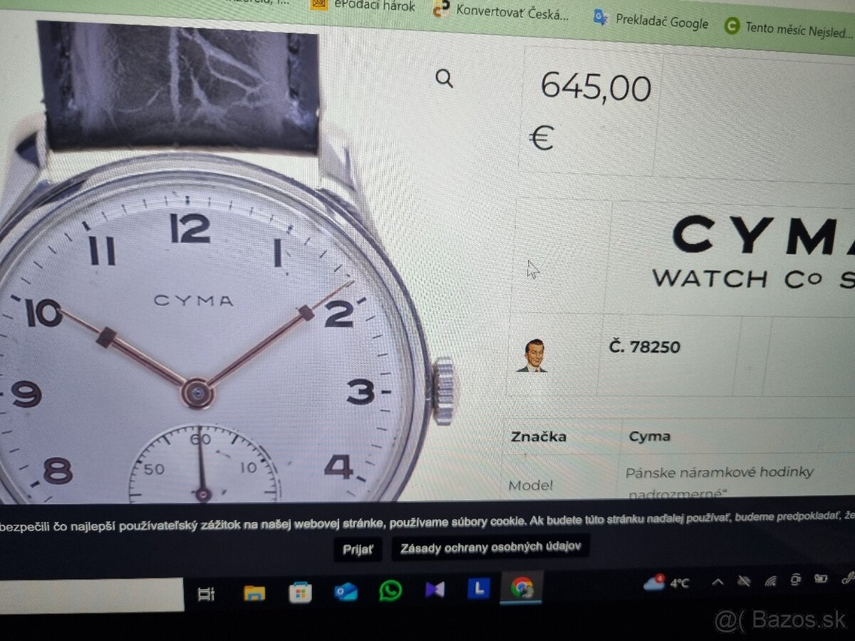 Veľké,náramkové hodinky,CYMA. - 9