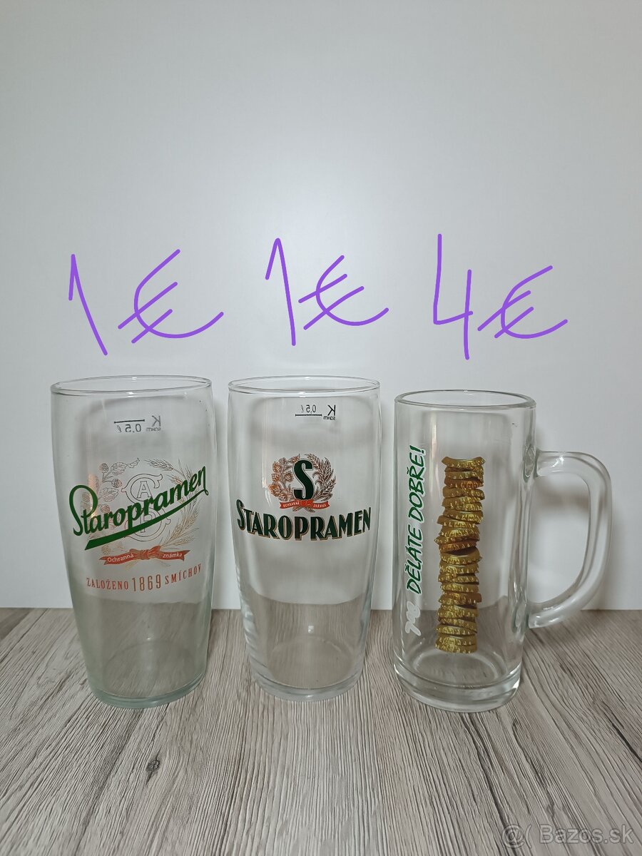 České pivové poháre 3 - 9