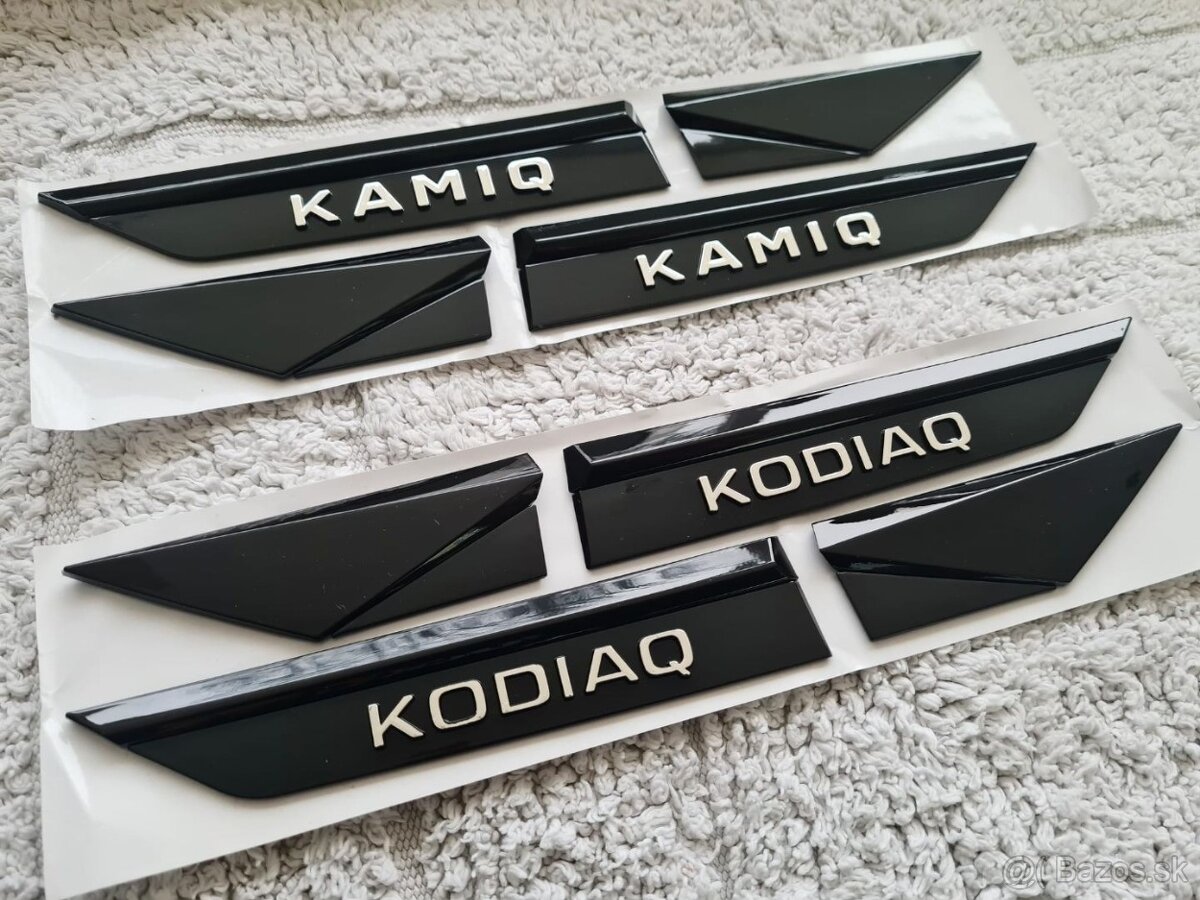 ČIERNE Nápisy s chrómovymi pismenami pre ŠKODA Modely - 9