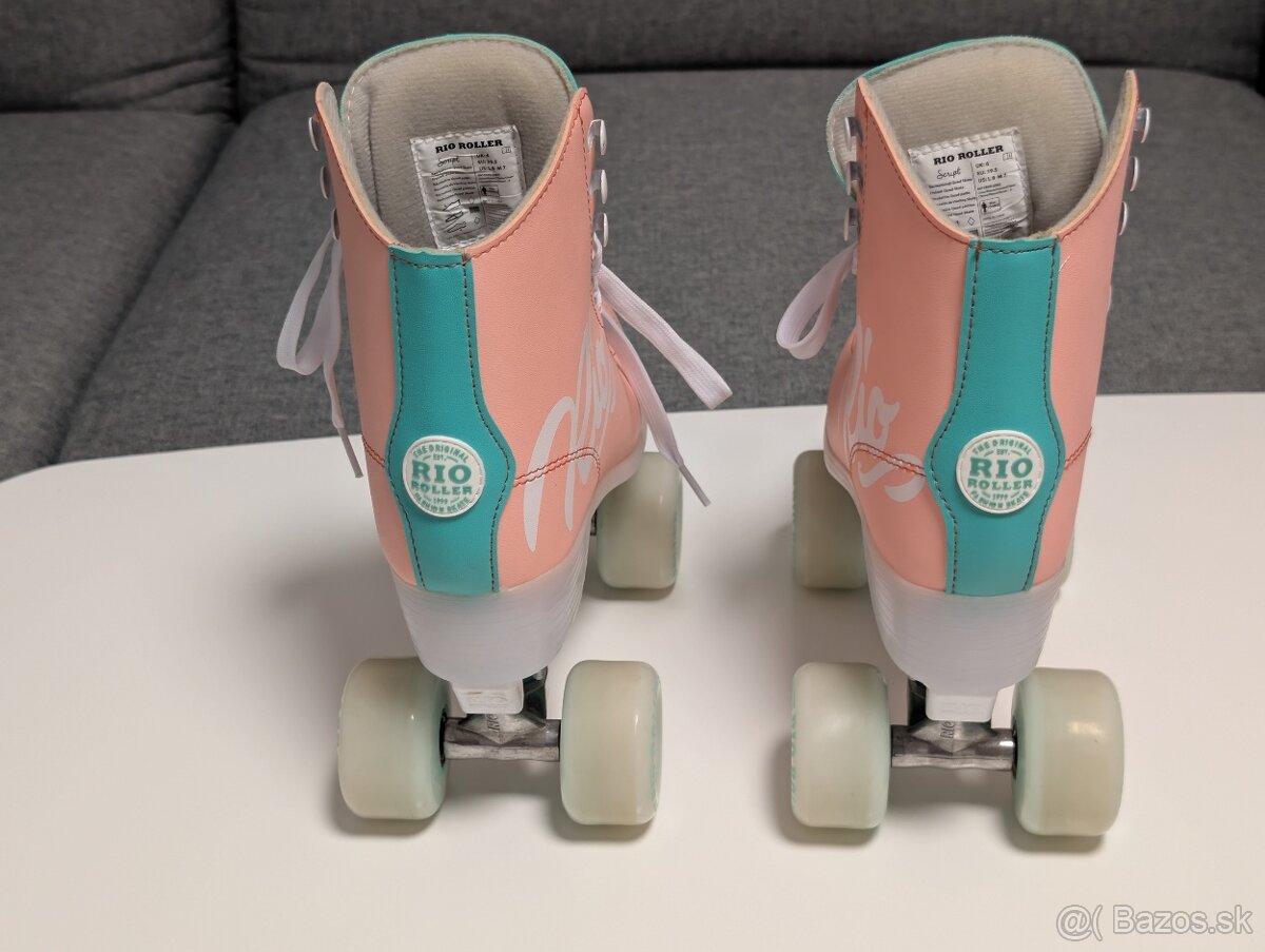 39.5 - Rio Roller Script kolieskové korčule | Peach Green - 9