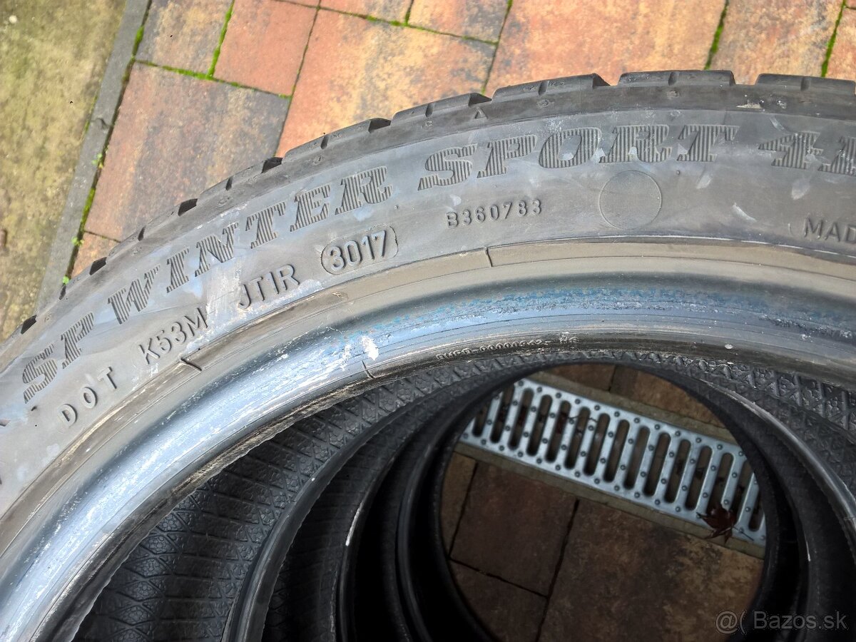 4 ks ZIMNÉ 205/45 R17 88V DUNLOP cca 6-7mm - UŽ OD 100€/sada - 9