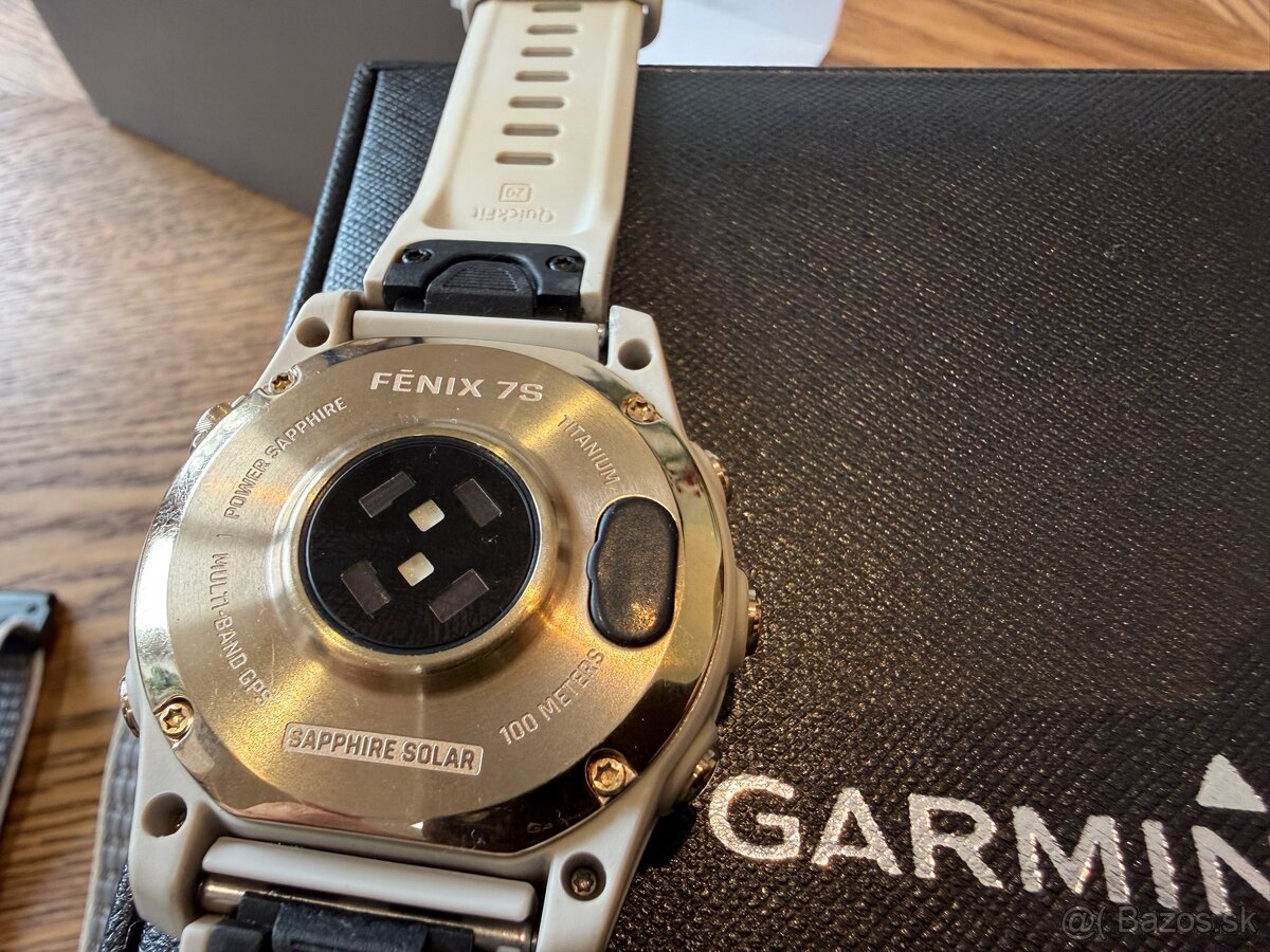 Garmin fenix 7s sapphire solar titanium rose gold top stav - 9