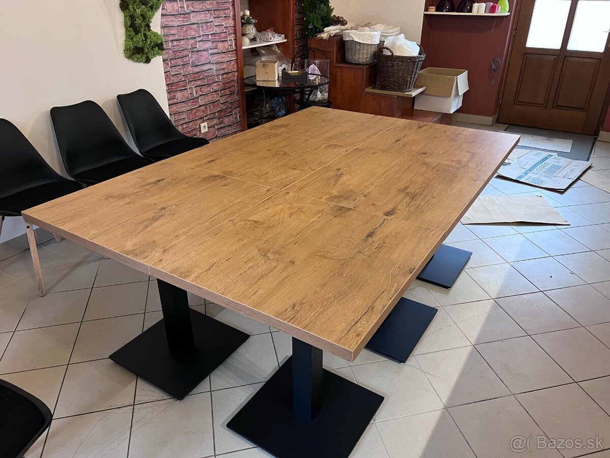 Predám jedálenské stoly na centrálnaj dvojpodnoži - NOVE - 9