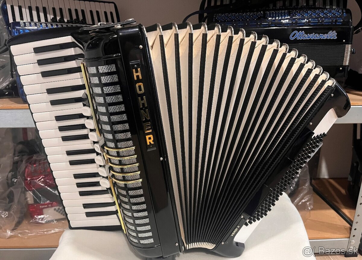 Predám akordeón Hohner Verdi II N- 96 Basový - Made in Germa - 9