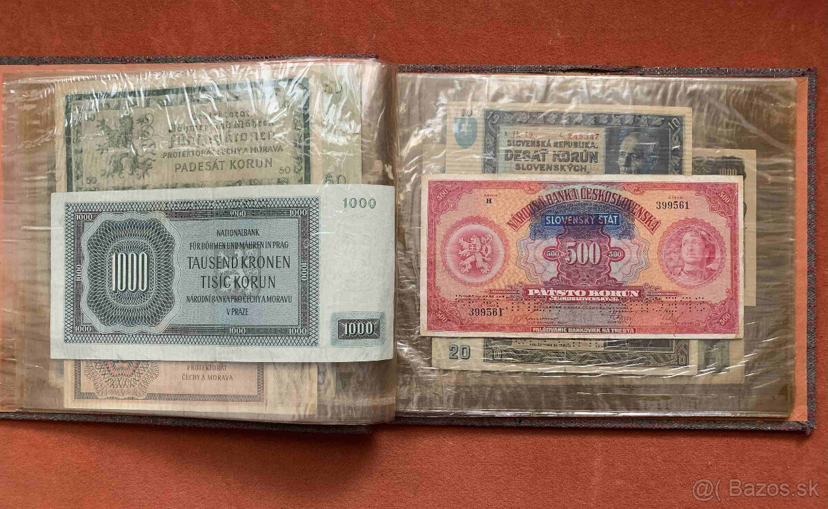 Album starých bankoviek Československa od roku 1919 – 1961 - 9