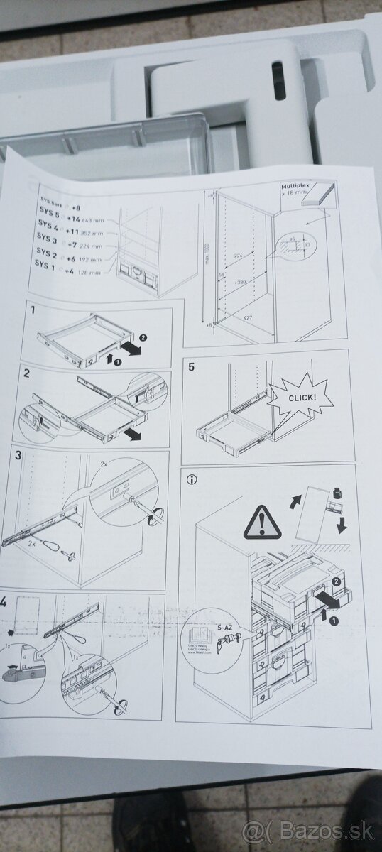 Predam výsuvný šuflík na Systainer Festool a Tanos. - 9