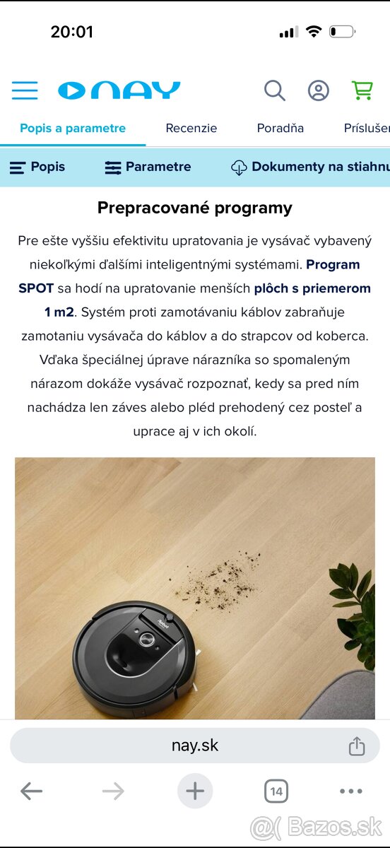 Robotický vysávač urobiť roomba i7 - 9