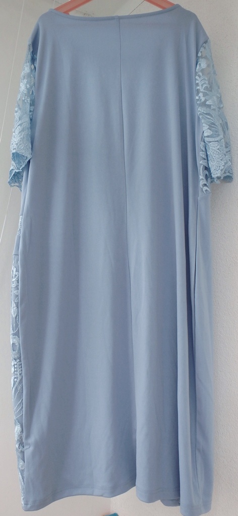 Šedo modré elastické šaty, 2XL/48 - 9