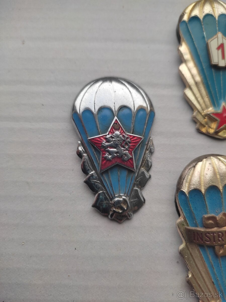 7 ks výsadkárske odznaky CSLA MISTR INSTRUKTOR 1, 2, 3 - 9