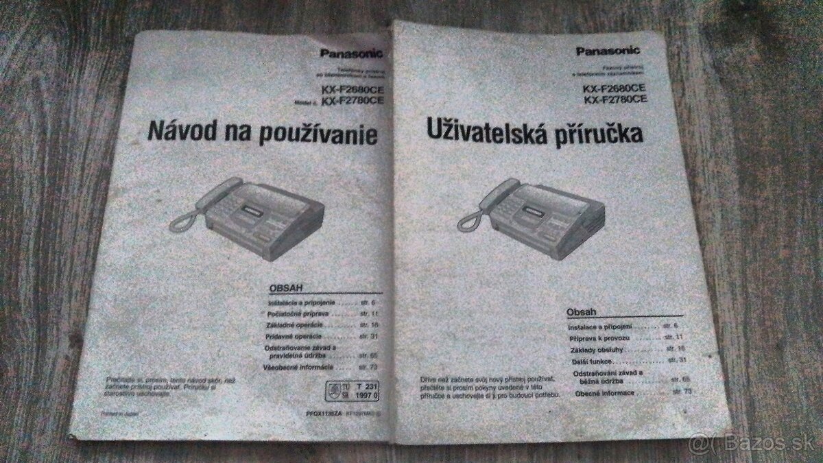 Predám fax s telefónom Panasonic - 9