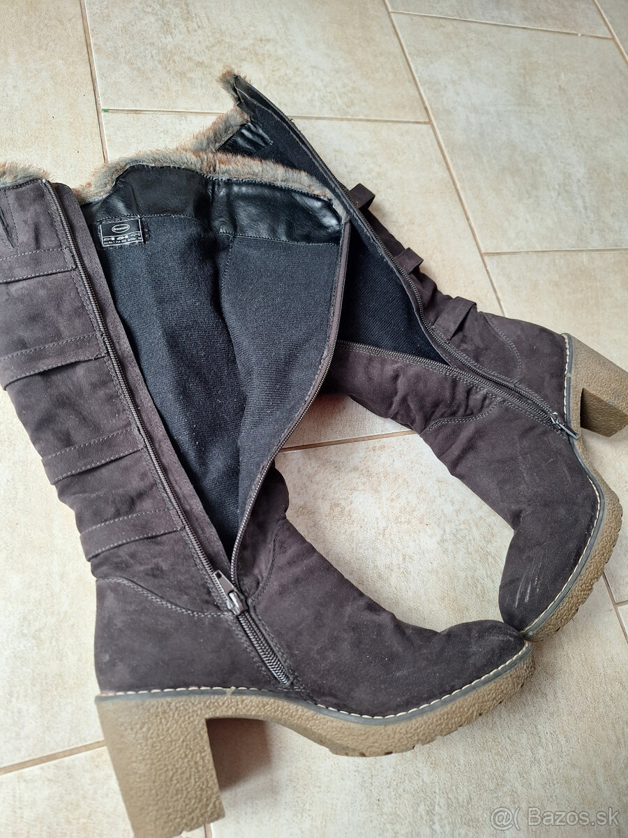 Semišová zimné dámske čižmy veľ 38 - 9
