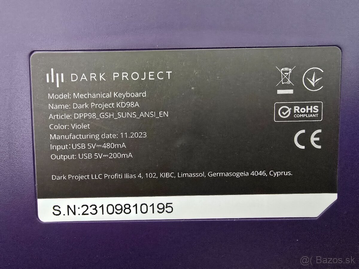 Herná klávesnica Dark Project 98 Sunset - 9