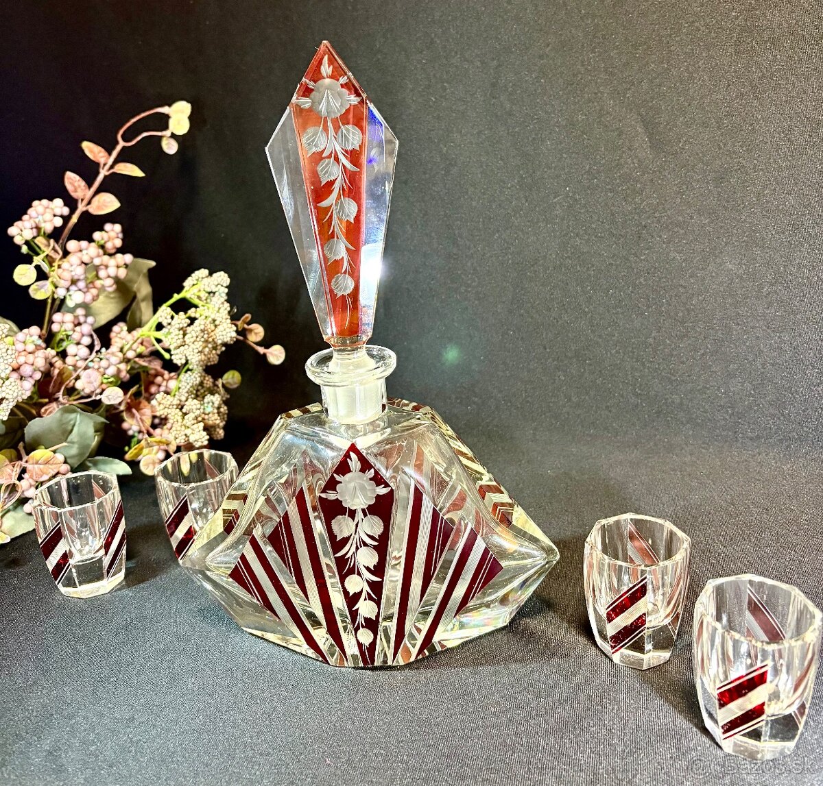 Karafa a 4 poháre Palda 1930 - 9