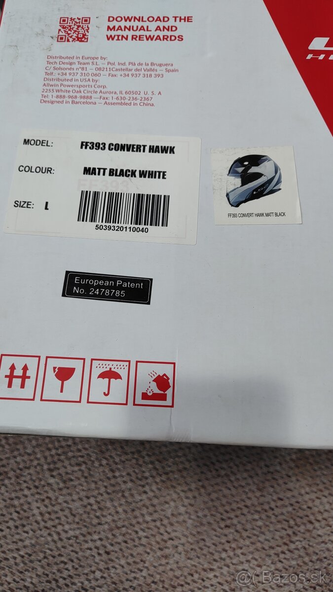 Predám preklopnú helmu LS2 FF393 covert hawk veľkosť L - 9