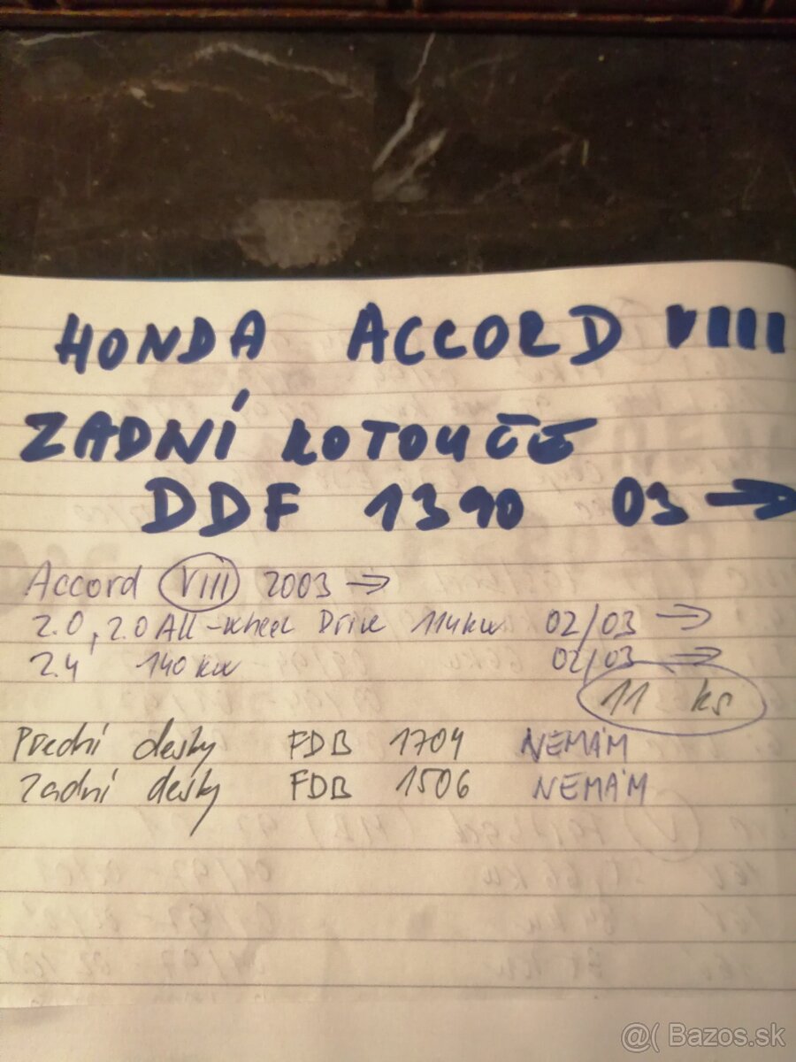 HondaProdám nové přední, zadní brzdové kotouče značky Ferodo - 9